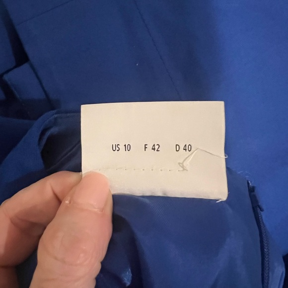 Akris Punto Baumwolle-Cotton Blue Dress w/ Zip Front A-Line Pleats Sz10Authentic - Picture 12 of 13